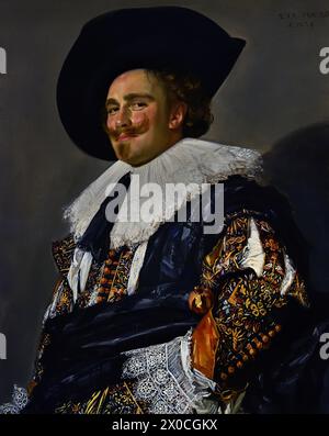 The Laughing Cavalier Frans Hals, 1582-1666, Antwerpen-Haarlem, Niederländisch, Niederlande, (1624) , 17. Jahrhundert, niederländisches Goldenes Zeitalter ( Er malte lebendige, manchmal sogar fröhliche Porträts von Menschen aller Gesellschaftsschichten, wichtigen Menschen, frechen Kindern und sogar Betrunkenen oder Menschen, die für verrückt erklärt wurden. ) Stockfoto