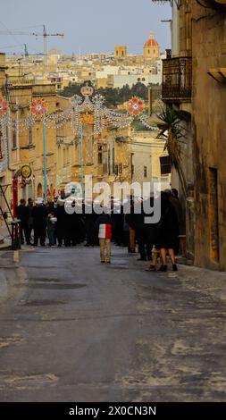 Das fest des Heiligen Gregor in Kercem, Gozo, Maltagold rot Stockfoto