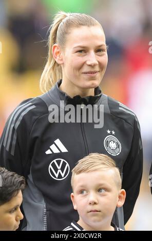 Aachen, Deutschland. April 2024. firo: 09.04.2024 Fußball, Fußball, 2023/2024 FRAUEN INTERNATIONALES SPIEL EURO Qualifikation EM-Quali Deutschland - Island Sarai Linder Portrait of Germany Credit: dpa/Alamy Live News Stockfoto