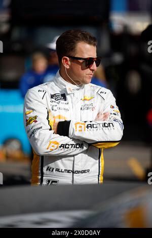 Martinsville, Va, USA. April 2024. Der NASCAR Xfinity Series-Fahrer AJ Allmendinger macht sich bereit, für die DUDE Wipes 250 in Martinsville, VA, USA, zu üben. (Credit Image: © Stephen A Arce Action Sports Pho/ASP) NUR REDAKTIONELLE VERWENDUNG! Nicht für kommerzielle ZWECKE! Stockfoto