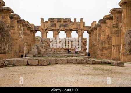 Tempel E im archäologischen Park Selinunte Stockfoto