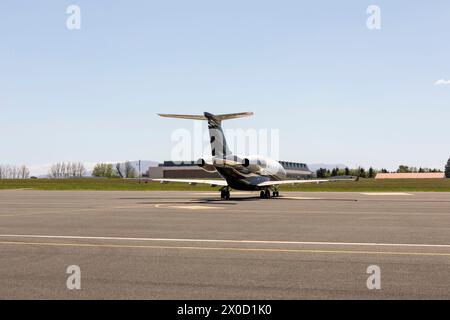 Embraer Legacy 500 am Flughafen Biarritz, Frankreich Stockfoto