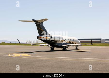 Embraer Legacy 500 am Flughafen Biarritz, Frankreich Stockfoto