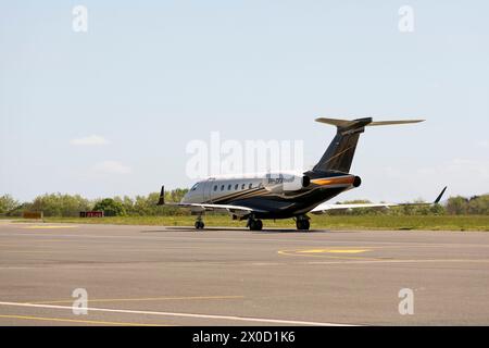 Embraer Legacy 500 am Flughafen Biarritz, Frankreich Stockfoto