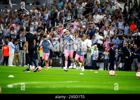 Guadalupe, Mexiko. April 2024. GUADALUPE, MEXIKO - 10. APRIL: Spiel zwischen CF Monterrey und Inter Miami im Viertelfinale Leg 2 von 2 des CONCACAF Champions Cup im BBVA Stadium am 10. April 2024 in Guadalupe, Mexiko. (Foto: Toby Tande/PxImages) Credit: PX Images/Alamy Live News Stockfoto