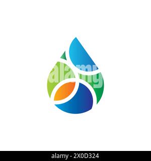 Abstraktes Wasserlogo, Einfaches Wasserlogo, Tropfenwasser-Logo. Wassersymbol Stock Vektor