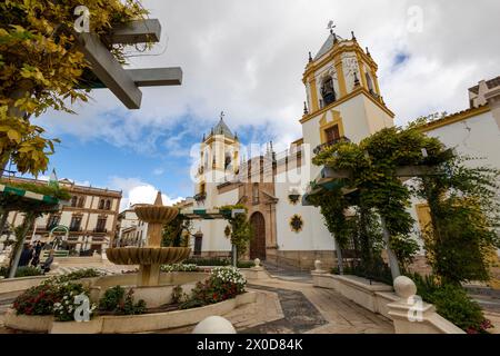 Pfarrgemeinde Nuestra Senora del Socorro in Ronda, Andalusien, Spanien. Stockfoto