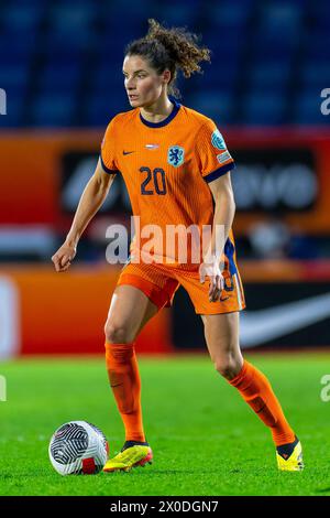 BREDA, NIEDERLANDE - 9. APRIL: Dominique Janssen aus den Niederlanden während der UEFA Women's Euro 2025 Gruppe Ein Qualifikationsspiel am 2. Tag zwischen den Niederlanden und Norwegen im Rat Verlegh Stadion am 9. April 2024 in Breda, Niederlande. (Foto: Joris Verwijst/Orange Pictures) Stockfoto