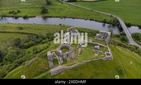 Luftaufnahme von Castell Dryslwyn, Dryslwyn Castle, Welsh Castle Castle, in der Nähe von Llandeilo, Carmarthenshire, Wales, Großbritannien Stockfoto