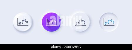 Symbol für Kerzendiagramm. Finanzdiagramm. Zeilensymbole. Vektor Stock Vektor