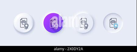 Symbol für die Zertifikatszeile des Hundewettbewerbs. Haustierprämienschild. Zeilensymbole. Vektor Stock Vektor