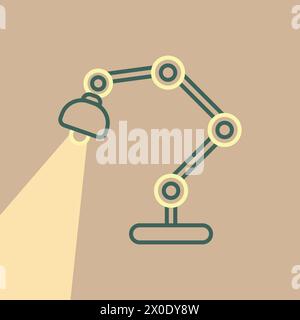 Farblampensymbol für Zuhause. Die Tischlampe strahlt Vektor. Gemütliche Atmosphäre aus dem Licht des Lampenvektors. Stock Vektor