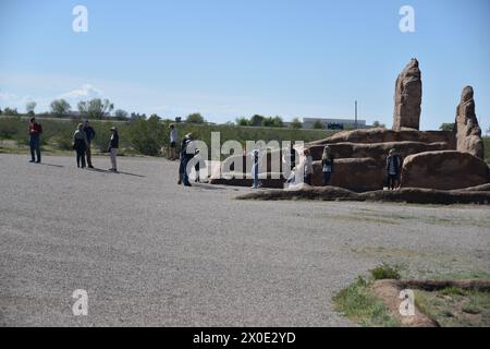 Coolidge, AZ., USA, 16.03.2024. Casa Grande Ruins National Monument im Jahr 1918. Mystery umgibt dieses einzigartige, um 1350 n. Chr. vierstöckige „Caliche“ Stockfoto