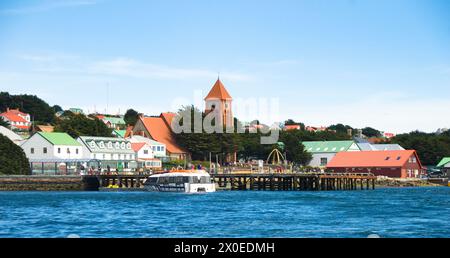 Stanley (früher als „Port Stanley“ bekannt) auf der isle of East Falkland, der Hauptstadt der Falklandinseln, einem britischen Überseegebiet Stockfoto