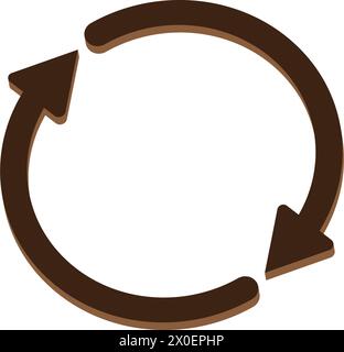 Zyklische Rotation, Recycling Wiederholen, Erneuerung. Abbildung des Symbols für den flachen Vektor Stock Vektor