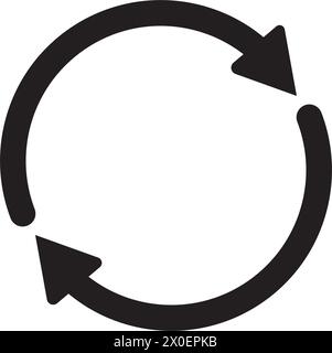 Zyklische Rotation, Recycling Wiederholen, Erneuerung. Abbildung des Symbols für den flachen Vektor Stock Vektor