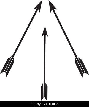 Einfaches Design mit Pfeil-Bogen-Vektor-Symbol Stock Vektor