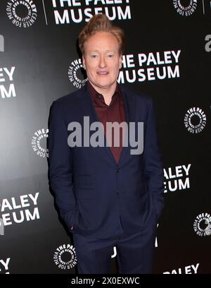 New York City, USA. April 2024. Conan O'Brien besuchte PaleyLive – Globetrotting & Podcasting: Conan O'Brien's Life After-Night-TV am 11. April 2024 im Paley Museum in New York City © Steven Bergman/AFF-USA.COM Credit: AFF/Alamy Live News Stockfoto