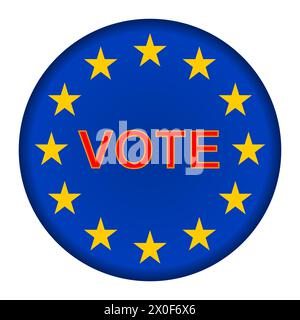 Abstimmung auf weißem Hintergrund. Isolierte 3D-Abbildung Stock Vektor