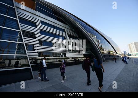 Die U-Bahn-Station World Trade Centre in Dubai, VAE. Stockfoto