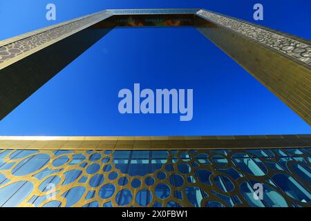 Das ikonische Dubai Frame Gebäude in Dubai, VAE. Stockfoto