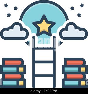 Symbol für Erfolg, Buch Stock Vektor