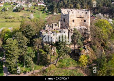 Skalni hrad Valecov u Mnichova Hradiste, Cesky raj, Ceska republika / Felsenburg Valecov bei Mnichovo Hradiste, Böhmisches Paradies, Tschechische republik Stockfoto