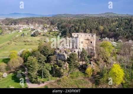 Skalni hrad Valecov u Mnichova Hradiste, Cesky raj, Ceska republika / Felsenburg Valecov bei Mnichovo Hradiste, Böhmisches Paradies, Tschechische republik Stockfoto