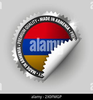 „Made in Armenia“-Grafik und -Label. Auswirkungselement für die Verwendung, die Sie daraus machen möchten. Stock Vektor