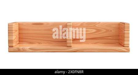 Leeres Wandregal aus Holz. 3D-Rendering-Abbildung Stockfoto