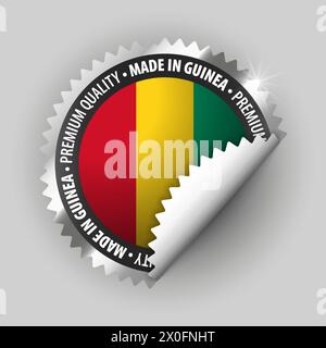 „Made in Guinea“-Grafik und -Label. Auswirkungselement für die Verwendung, die Sie daraus machen möchten. Stock Vektor