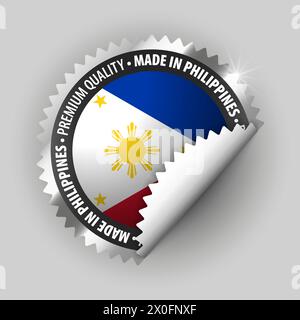 Made in Philippines Grafik und Label. Element der Wirkung für die Verwendung, die Sie daraus machen möchten. Stock Vektor
