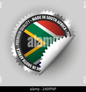 Hergestellt in Südafrika Grafik und Label. Element der Wirkung für die Verwendung, die Sie daraus machen möchten. Stock Vektor