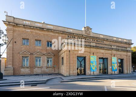 Valletta, Malta, 03. April 2024. Außenansicht der Central Bank of Malta im Stadtzentrum Stockfoto