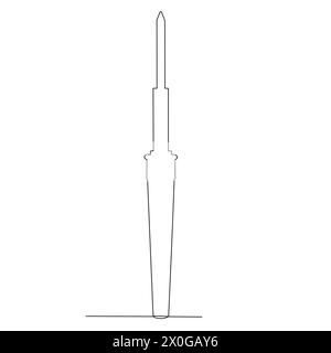 Lötkolben handgezeichnete Illustration. Werkzeuge im industriellen Konzeptvektordesign. Durchgehende Zeichnung mit einer Linie. Stock Vektor