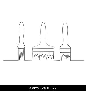 Eine Abbildung mit Klauenhämmern. Konstruktion von Werkzeugen für Industriekonzeptvektor. Durchgehende Zeichnung mit einer Linie. Stock Vektor