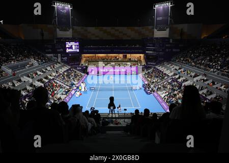 KATAR TOTALENERGIES ERÖFFNET am 16. Februar 2024 in Doha, Katar, das Endspiel zwischen Anastasia Pavlyuchenkova und Elena Rybakina. Stockfoto