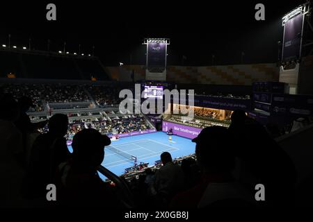 KATAR TOTALENERGIES ERÖFFNET am 16. Februar 2024 in Doha, Katar, das Endspiel zwischen Anastasia Pavlyuchenkova und Elena Rybakina. Stockfoto