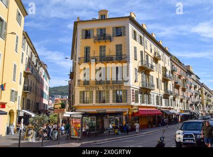 Nizza, Frankreich. Oktober 2019. Hotel Le Geneve, Rue Cassini. Quelle: Vuk Valcic/Alamy Stockfoto