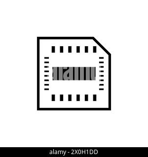 Hardware-Prozessor-Chip. Symbol für CPU-Flachvektor. Einfaches, ausgefülltes Symbol auf weißem Hintergrund Stock Vektor