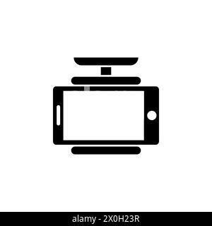 Smartphone Autohalter Flachvektor-Symbol. Einfaches, ausgefülltes Symbol auf weißem Hintergrund Stock Vektor