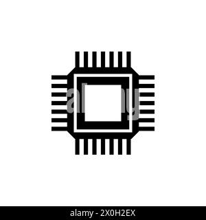 Symbol für den flachen Vektor des GPU-Chips. Einfaches, ausgefülltes Symbol auf weißem Hintergrund Stock Vektor