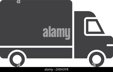 Lkw-Symbol in flacher Ausführung. Frachtvektorillustration auf isoliertem Hintergrund. Geschäftskonzept für Lieferzeichen. Stock Vektor