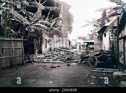 Philippine American War, Archivfoto. , 1899-1902: Schäden nach der Schlacht am Pasig River, 1899 Stockfoto