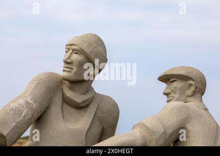 Magdalen Islands, Kanada - 6. September 2017: Das Fischerdenkmal in Etang du Nord, Magdalen Islands, Kanada. Für Männer und Frauen, die am beteiligt sind Stockfoto