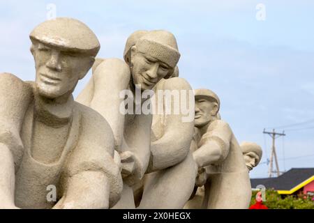 Magdalen Islands, Kanada - 6. September 2017: Das Fischerdenkmal in Etang du Nord, Magdalen Islands, Kanada. Für Männer und Frauen, die am beteiligt sind Stockfoto