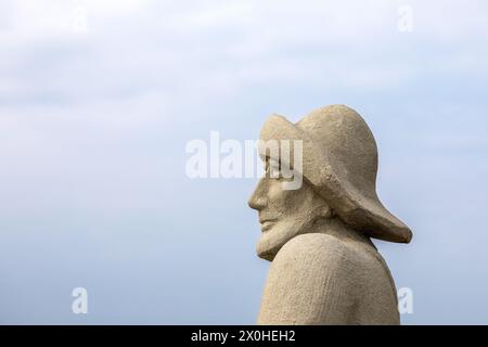 Magdalen Islands, Kanada - 6. September 2017: Das Fischerdenkmal in Etang du Nord, Magdalen Islands, Kanada. Für Männer und Frauen, die am beteiligt sind Stockfoto