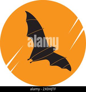 Flying Fledermaus Symbol Design Vorlage Vektor isolierte Illustration Stock Vektor