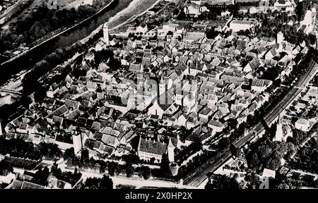 Stadtansicht vom Flugzeug [automatisierte Übersetzung] Stockfoto