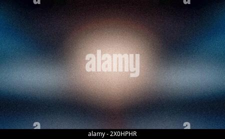 Dunkelblauer und beiger Farbverlauf, raue Textur, körniges Rauschen. Stockfoto